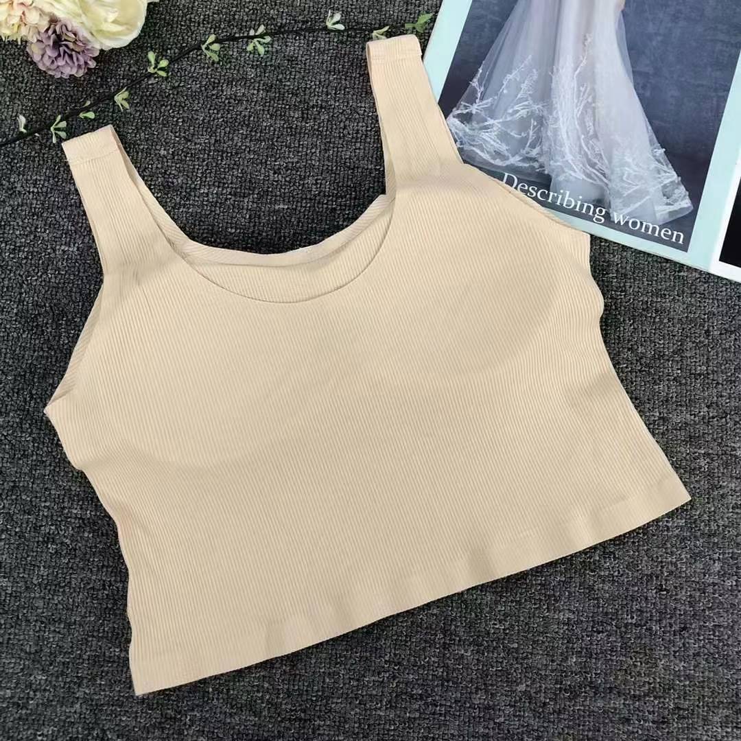 Nueva taza fija sin marcas de alta calidad chaleco de dama sin anillo de acero bra de yoga ropa interior deportiva mujer al por mayor