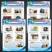 互联网计算机使用保密须知电脑宣传画教育挂图海报展板NAH69