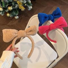 Colorful Lamb's Wool Butterfly Knot Hair Band Fashion 2022 New Hair Accessory Outgoing Headband for Women Autumn and Winter Versatile Hair Decoration