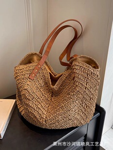 Соломенная пляжная сумка на одно плечо, в корейском стиле
