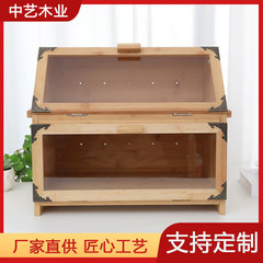 キッチン竹制パンボックスキッチンカウンター二重パンストレージボックス家庭用透明窓多机能パンボックス