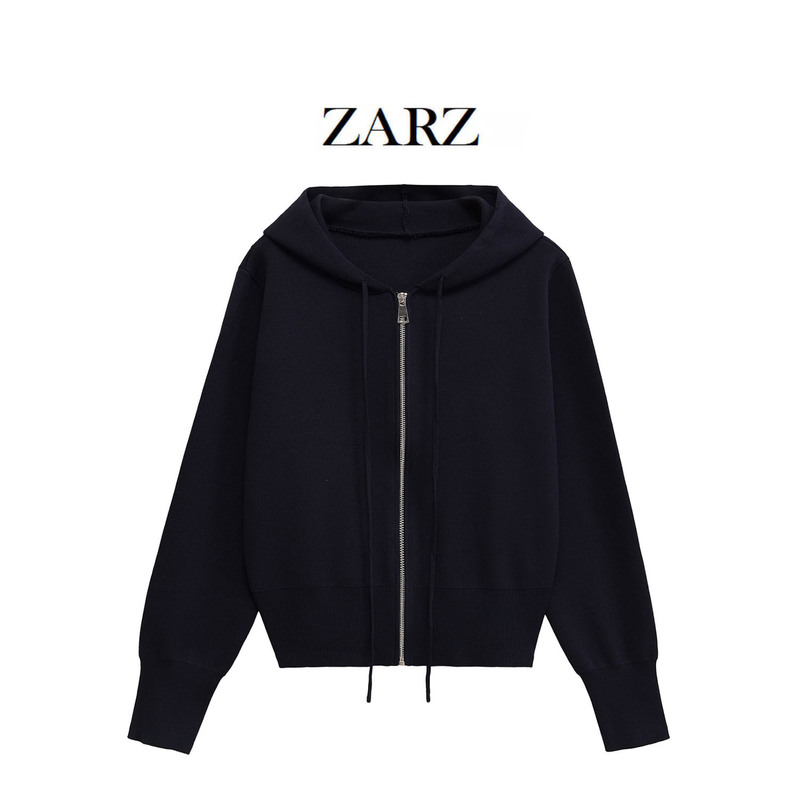 ZARZ 自制 欧美风 新款女装 时髦 休闲款  连帽平针外套2142006|undefined