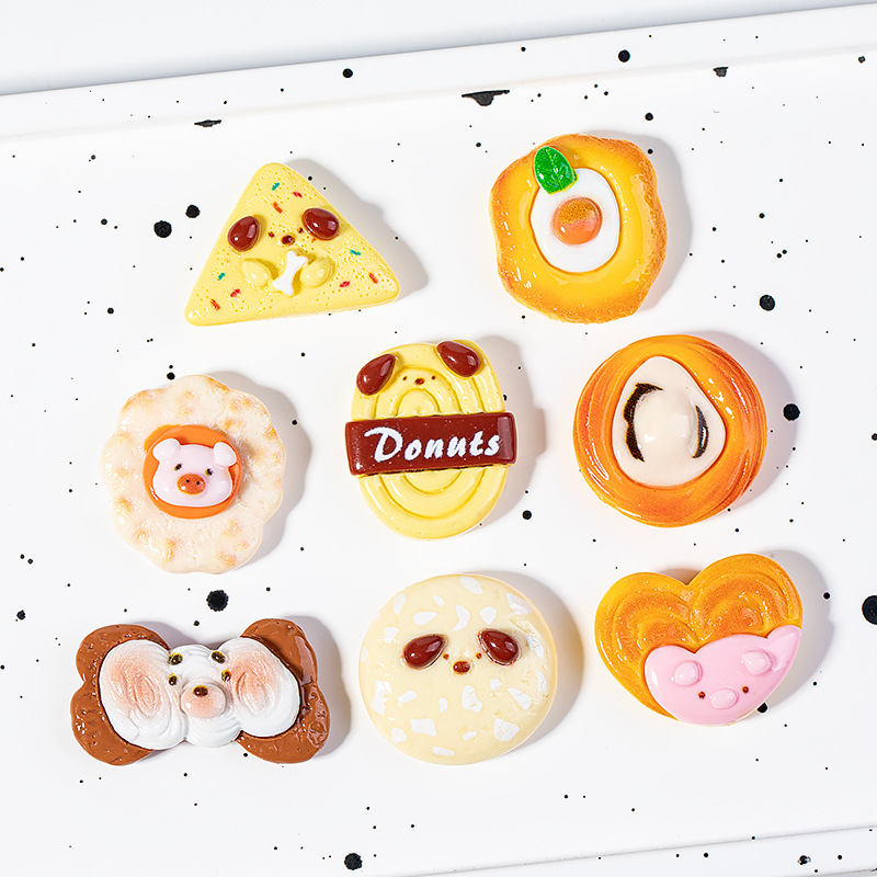 수지 액세서리 만화 음식 놀이 빵 diy 크림 접착제 냉장고 전화 쉘 패치 헤어 액세서리 구멍 신발 액세서리