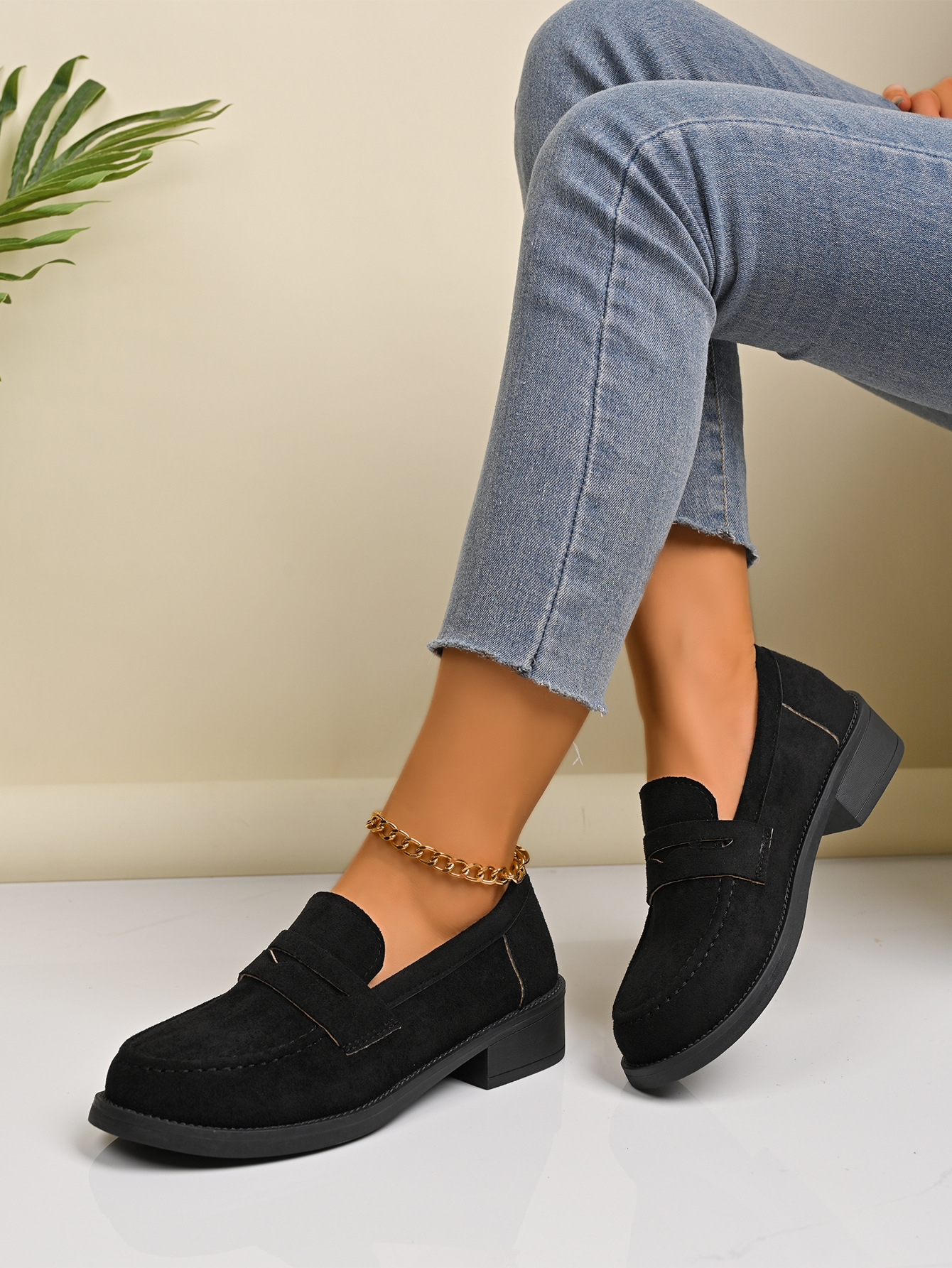 Damen-Slipper im britischen Retro-Stil, niedrig geschnitten, neue Frühlingskollektion_voghion.com