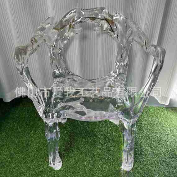 Hotel High-End Seat Transparent Ice Crystal Art Living Room Master Chair Designer Art Chair High-End Place Seat Wholesale