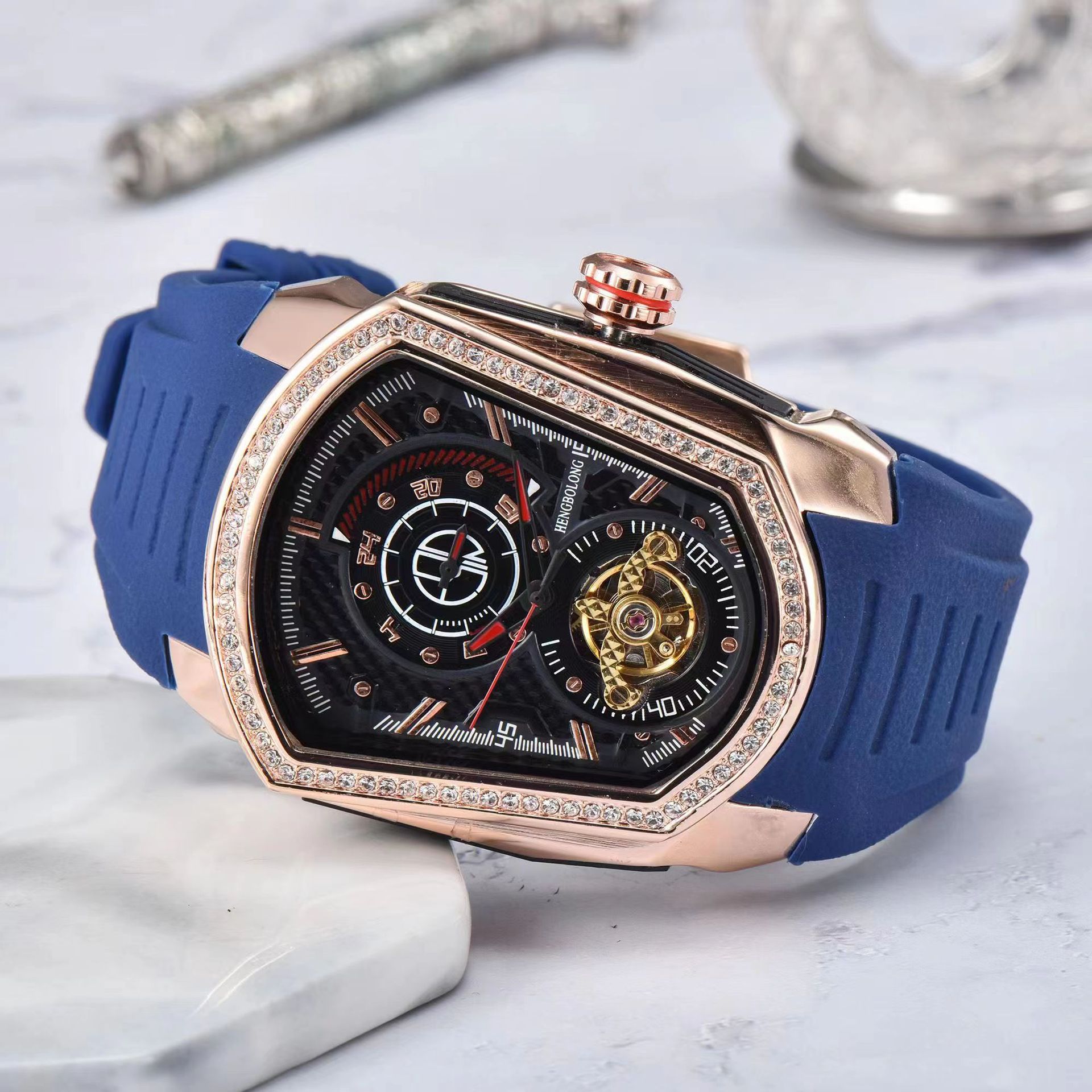 Reloj mecánico para hombre con tourbillon real estilo lujo_voghion.com