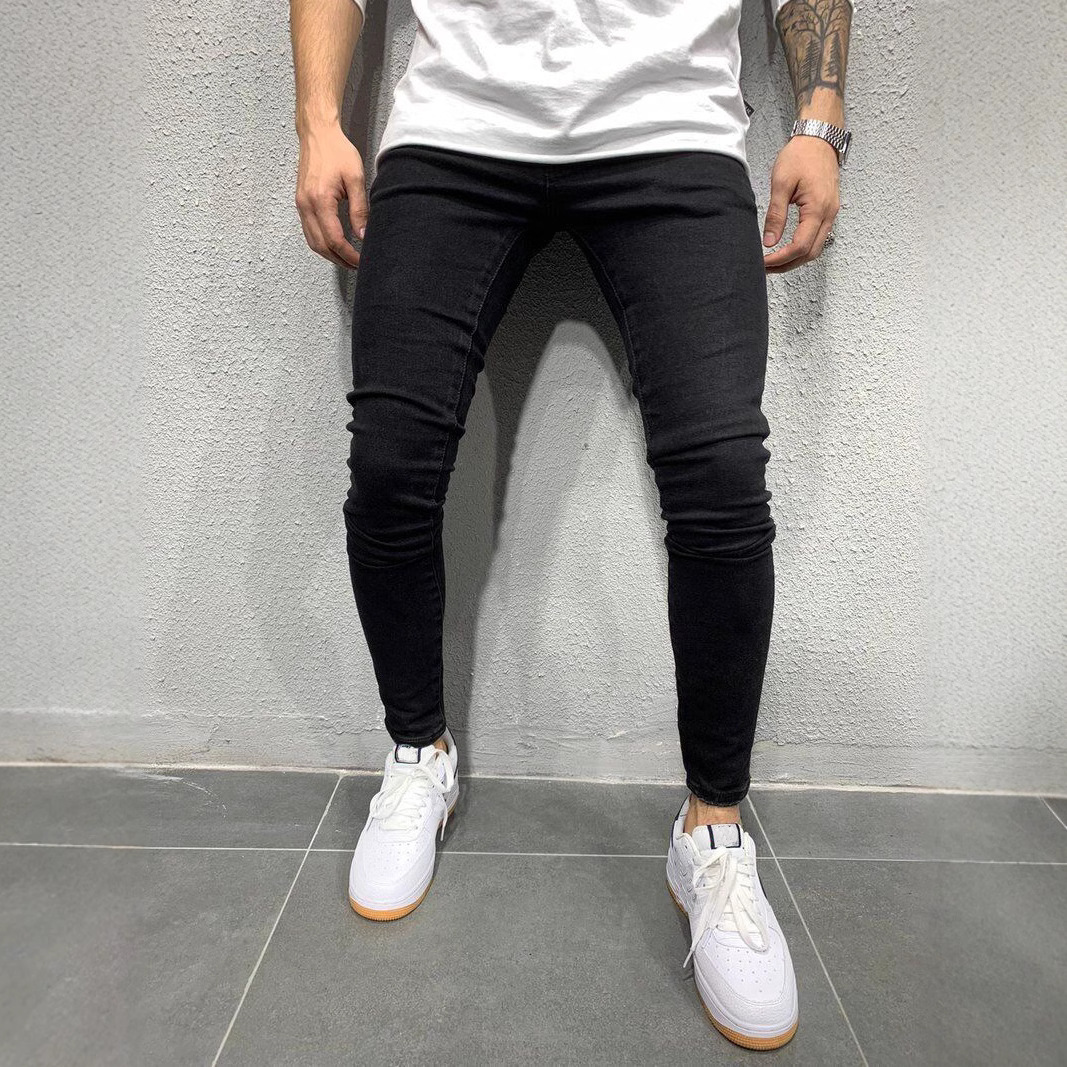 Vaqueros ajustados elásticos de alta calidad para hombres europeos y americanos