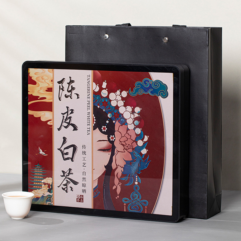 正宗福鼎白茶新會陳皮壽眉老白茶臉譜棗香小圓餅乾茶葉禮盒裝500g