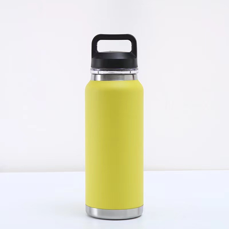 Suministro directo transfronterizo Taza de vacío de acero inoxidable de doble capa Taza de agua portátil con tapa de roscada Taza de agua deportiva al aire libre de gran capacidad