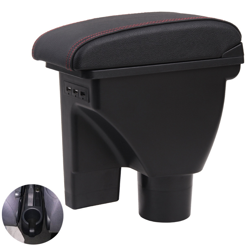 Central Armrest Box – Hyundai Armrest box - genuine-leather-black-red-line