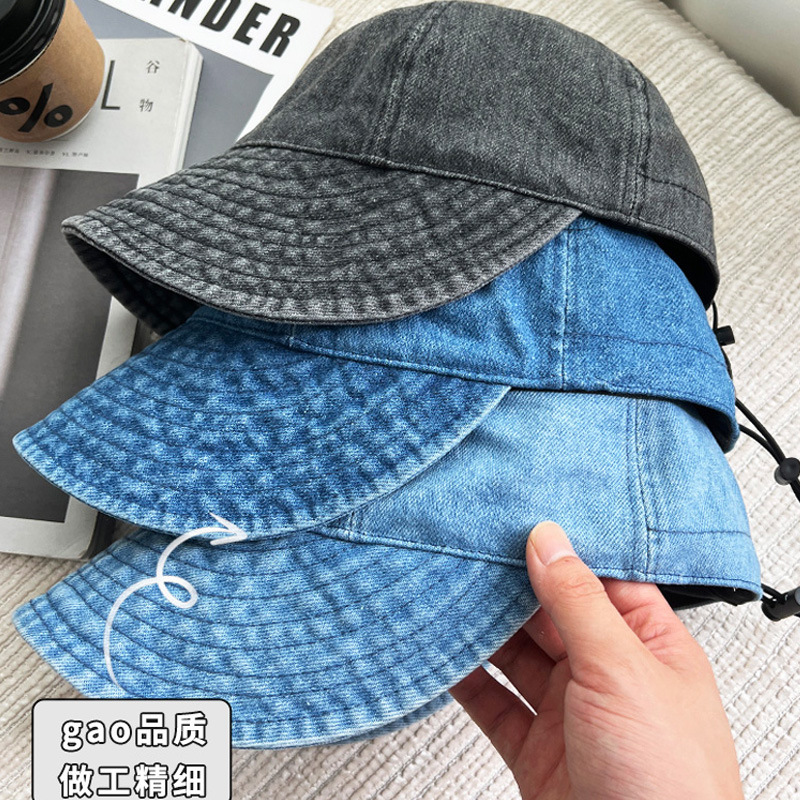 赵露思同款春秋季水洗牛仔蓝大檐鸭舌帽女防晒遮阳显脸小太阳帽子|undefined