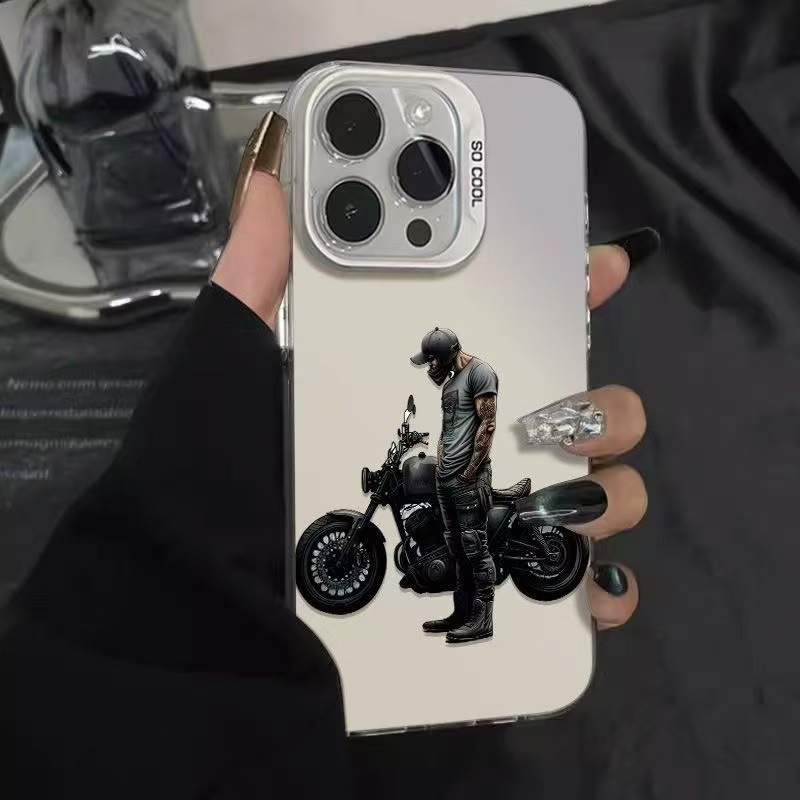 Nuevo chico motociclista para iPhone 16 funda para teléfono móvil 11 Apple 15promax/14 Europa y América 13pro12xr
