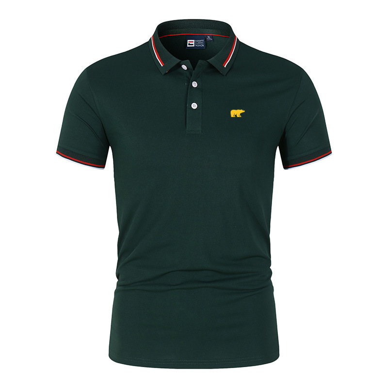 Summer Men's Polo Shirt Casual Comfortable with Little Polar Bear Embroidery Trendy T-Shirt Summer Men's Polo Shirt Casual Comfortable with Little Polar Bear Embroidery Trendy T-Shirt