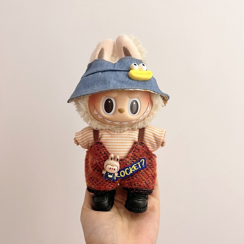 Labubu ベビー服ビニールラブブ 17 センチメートル人形かわいいドレスアップカジュアルスーツスカートぬいぐるみ服|undefined