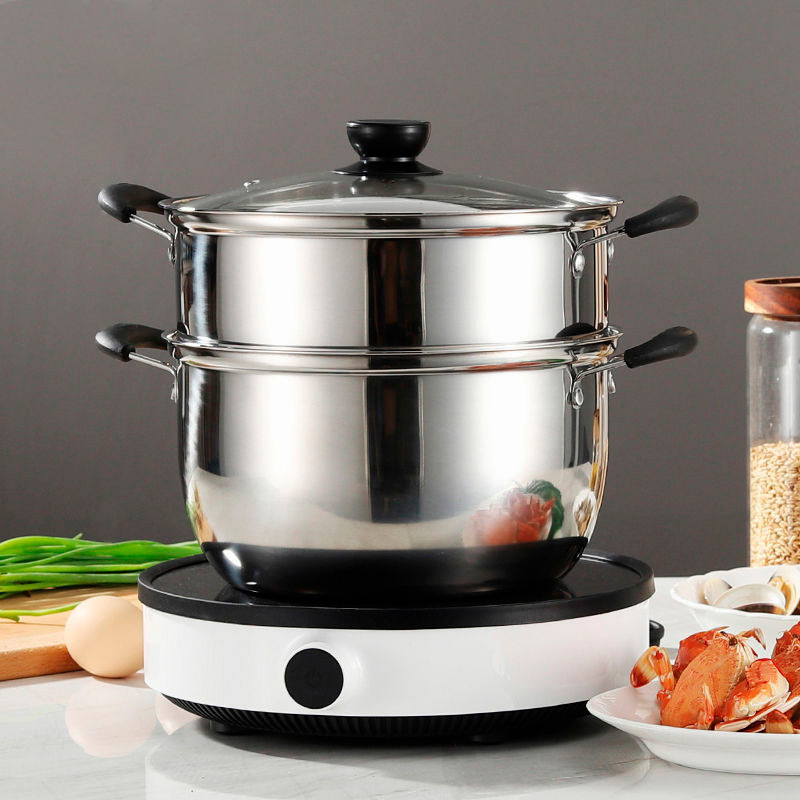 スープ鍋ステンレス厚手鍋家庭用蒸煮煮込み双耳小鍋小蒸鍋プレゼント鍋具卸売り|undefined