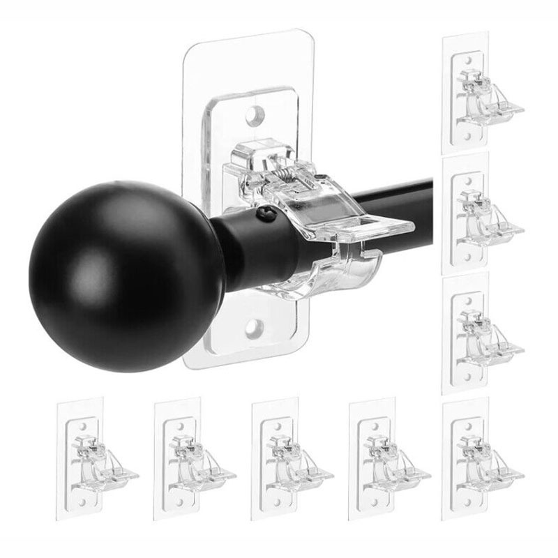Curtain Hooks Self-Adhesive Curtain Rod Brackets, No Drilling Required