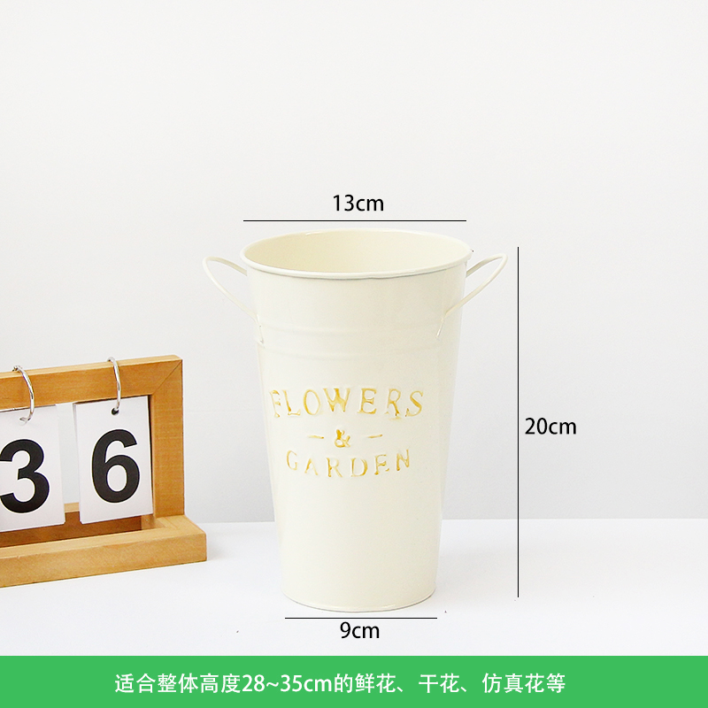 Estilo nórdico, hogar, cubo de flores, floristería, cubo de flores, decoración, cubo de metal, arreglo floral, cultivo de flores en aguas profundas, cubo de hierro, oro grande, pequeño