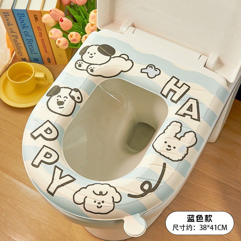 Impermeable asiento de inodoro cojín universal del hogar asiento de inodoro cuatro estaciones universal asiento de inodoro cubierta de cojín Eva Internet popular pegatinas de inodoro