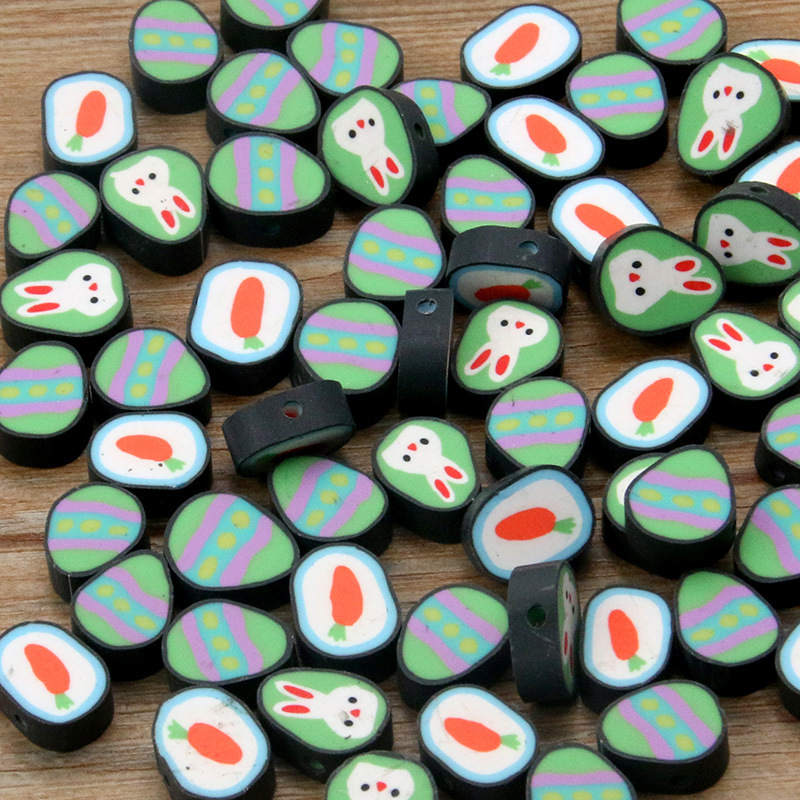 27 color mezclado suave cerámica Punch pieza animal fruta amor perlas DIY niños collar pulsera