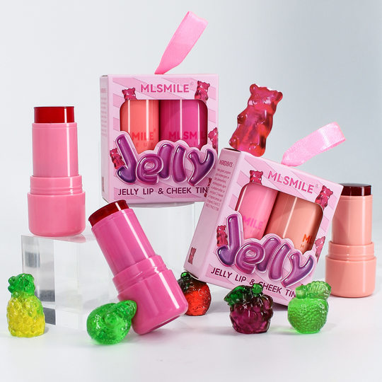Cross-Border Exclusive Jelly Blush Set Lipstick Lip and Cheek Dual-Use Multi-Color Brightening and Contouring Stick Lip Gloss Rouge Blush Cream