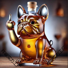 �羳 Funny French Bulldog Whiskey Bottle ��Ȥ����ʿ�ɾ�ƿ