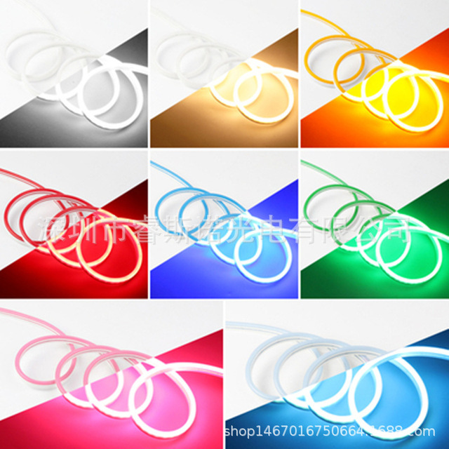 Tira de luces de neón de 5 V/12 V, tira de luces LED flexible de silicona impermeable, tubo de luz SMD 612