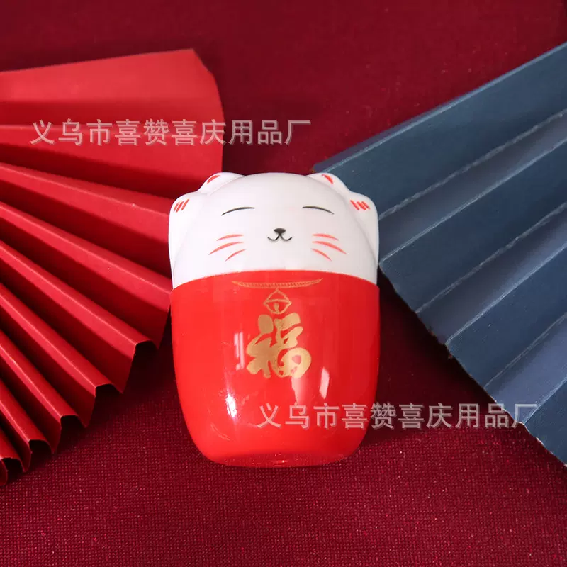 春节新年福桶摆件招财猫新年抱抱桶过年货年宵花DIY材料包财神爷