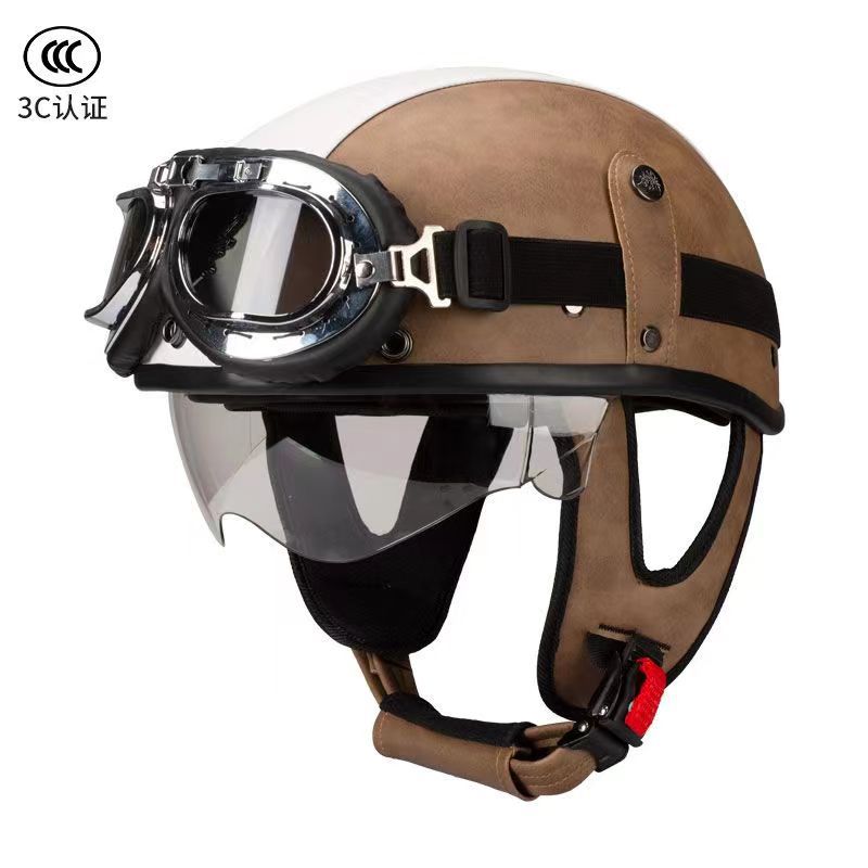 다크 브라운 및 화이트 컬러 블록 실버 프레임 미러