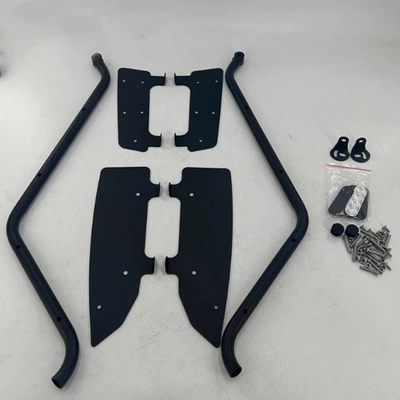 Suitable for Gwangyang Rowing 400 Bumper S400 Modified Body Bumper Widened Pedal Spotlight Frame Front Bumper Frame (Motorcycle bumper) - black-taiwanese-model-export-quality-thickened-set