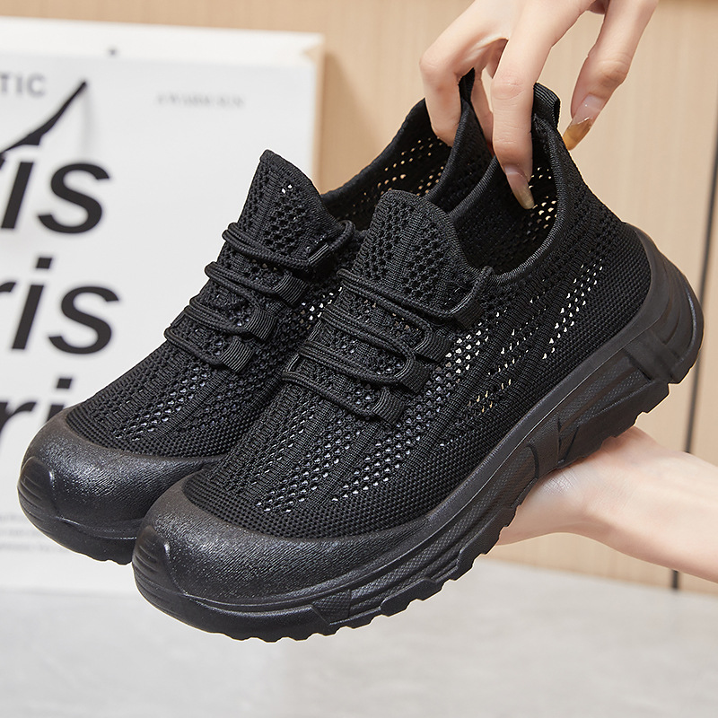 Zapatos mujer verano nuevo estilo transpirable casual papá zapatos de malla zapatos de suela suave sin pies cansados zapatos de suela gruesa zapatos de madre