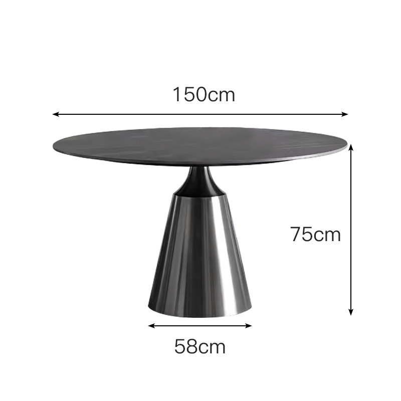 블랙 티타늄 + 암판 (데스크탑 직경 150cm)