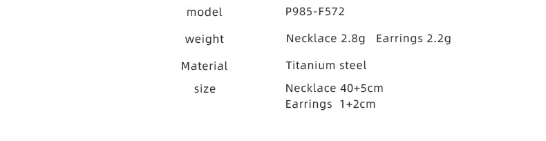 French oval pendant necklace earrings set titanium steel plated 18K real gold fashion jewelry