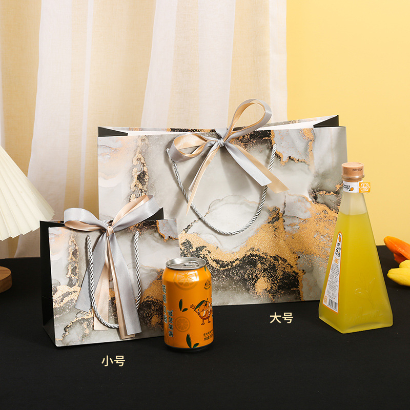 Cross-Border Tote Bags, Gift Bags, Clothing Store Bags, Ins-Style Baking Packaging, Ready-Made Milk Tea Thick Paper Bags