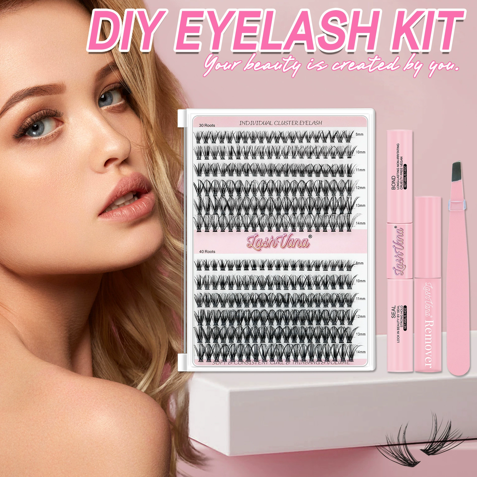 Diy Набор для ресниц false eyelashes set glue type black stem wholesale