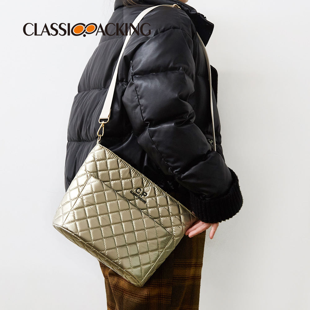 Bolso bandolera retro todo fósforo bolso de mujer de invierno de rombo casual bolso de hombro portátil con logotipo impreso