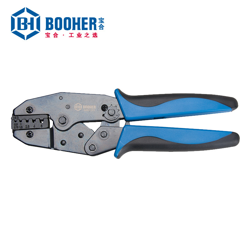 宝合Booher欧式接头端子压接钳0.5-6mm2欧式端子插簧电工剥线