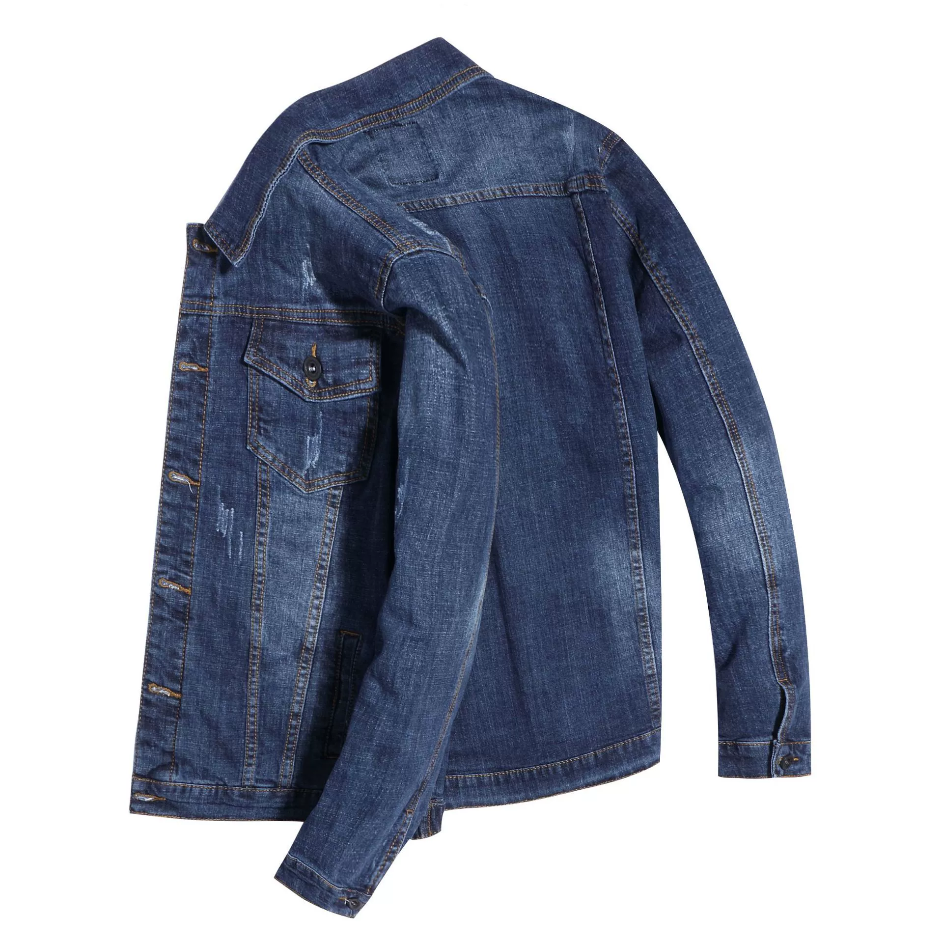 Denim autumn jacket, base loose straight jeans