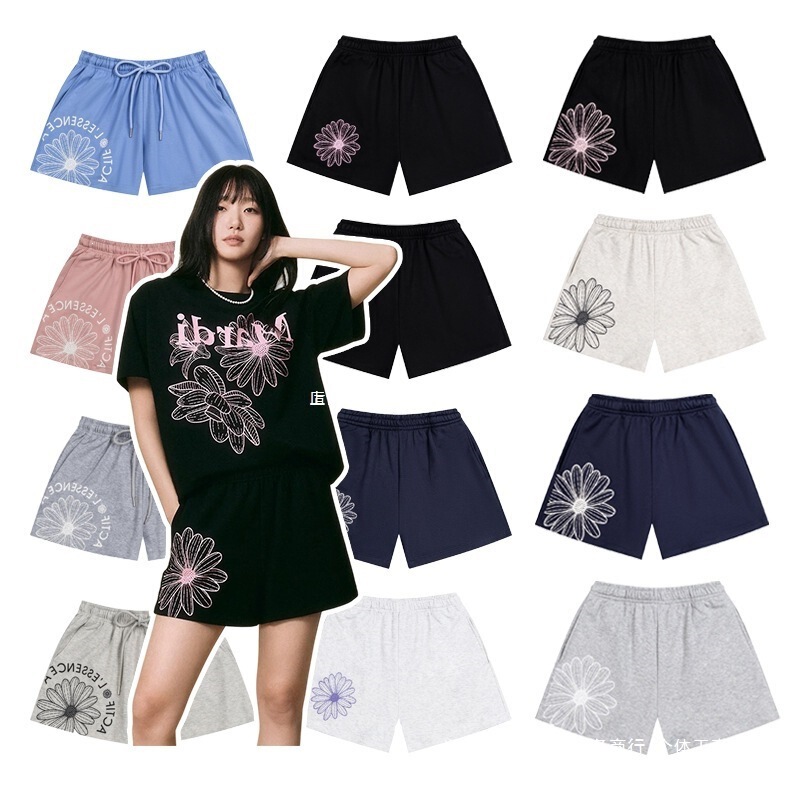 New Korean Mardi shorts with daisy print, beach shorts, sporty casual summer golf women's sweatpants New Korean Mardi shorts with daisy print, beach shorts, sporty casual summer golf women's sweatpants
