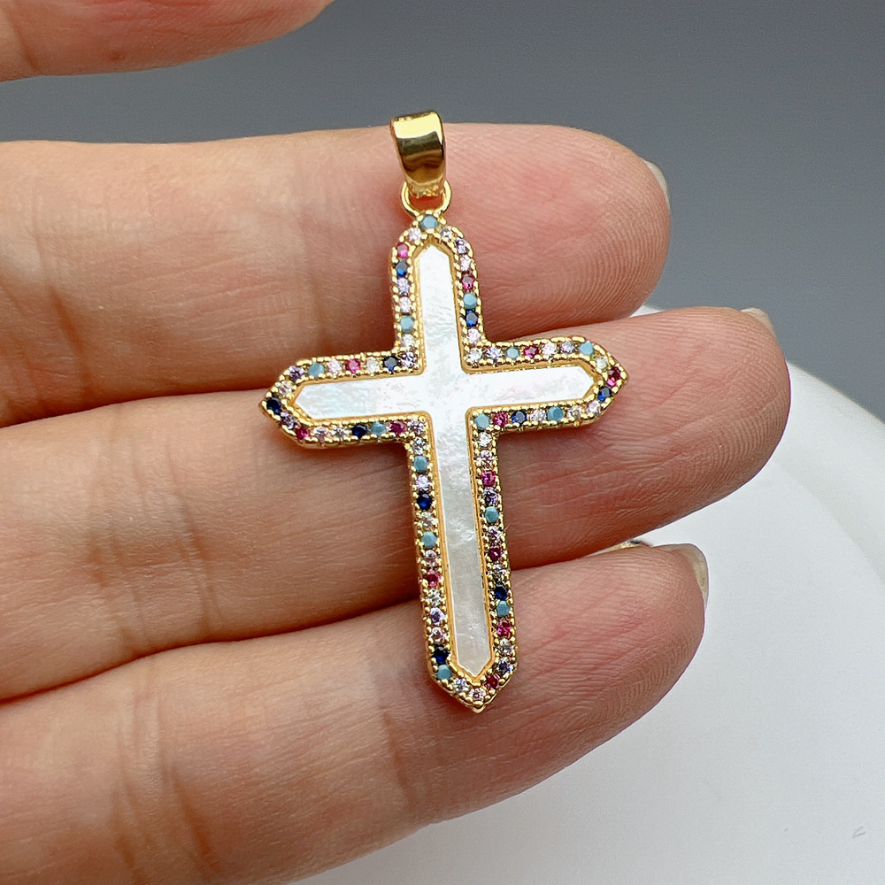 Simple Style Cross Shell Plating Jewelry Accessories display picture 1