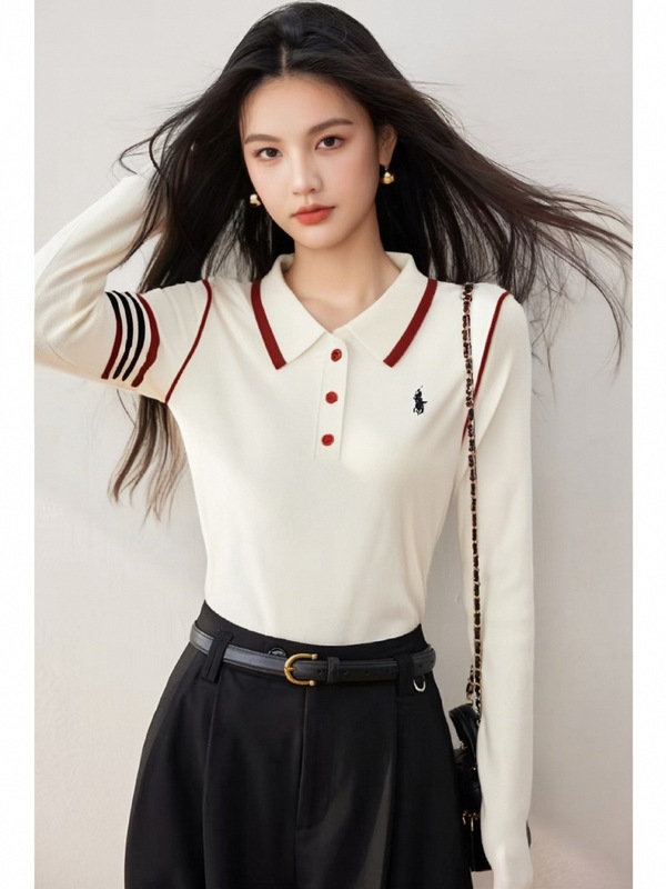 法式显瘦时尚翻领长袖针织衫上衣女秋季新款超好看小香风软糯毛衣|undefined