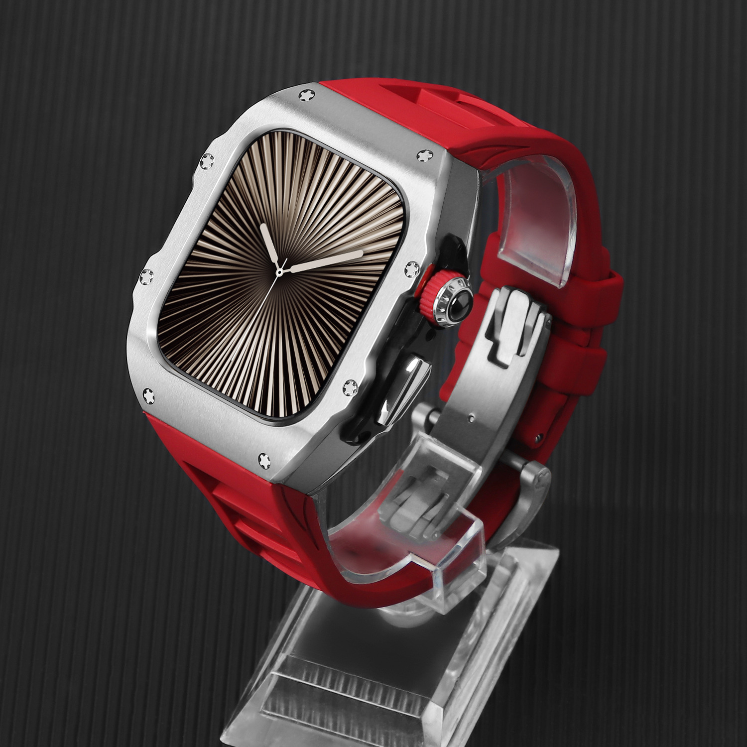 Adecuado para Apple Watch Correa iwatch Ultra10 generación 42/46/49mm acero inoxidable flúor caja de una pieza