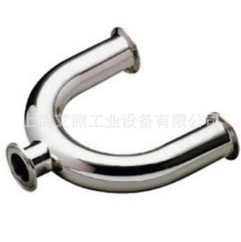 卫生级卡箍快装U型三通 工业管路用不锈钢镜面螺纹活接焊接式三通