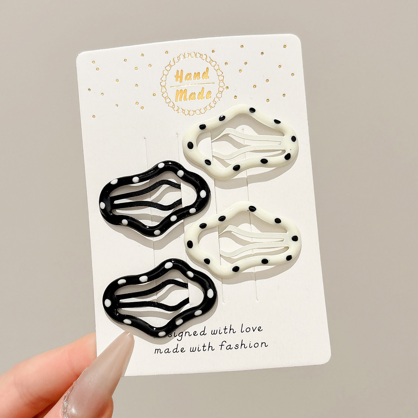 5#흑백 도트 구름 - 3.5cm