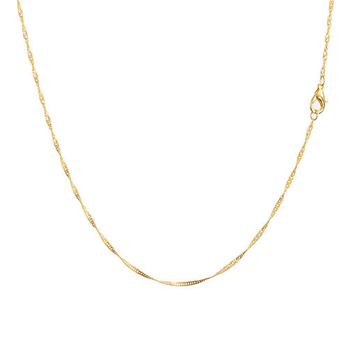 Korean-style Wish cross-border source European and American style silver-plated necklace, water wave chain pendant with chain, short clavicle necklace