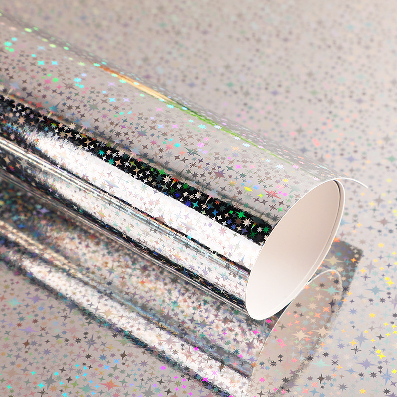 Transfronterizo A4 papel láser de color brillante unilateral papel de color brillante oro material DIY papel de patrón reflectante papel de aluminio grueso image 10
