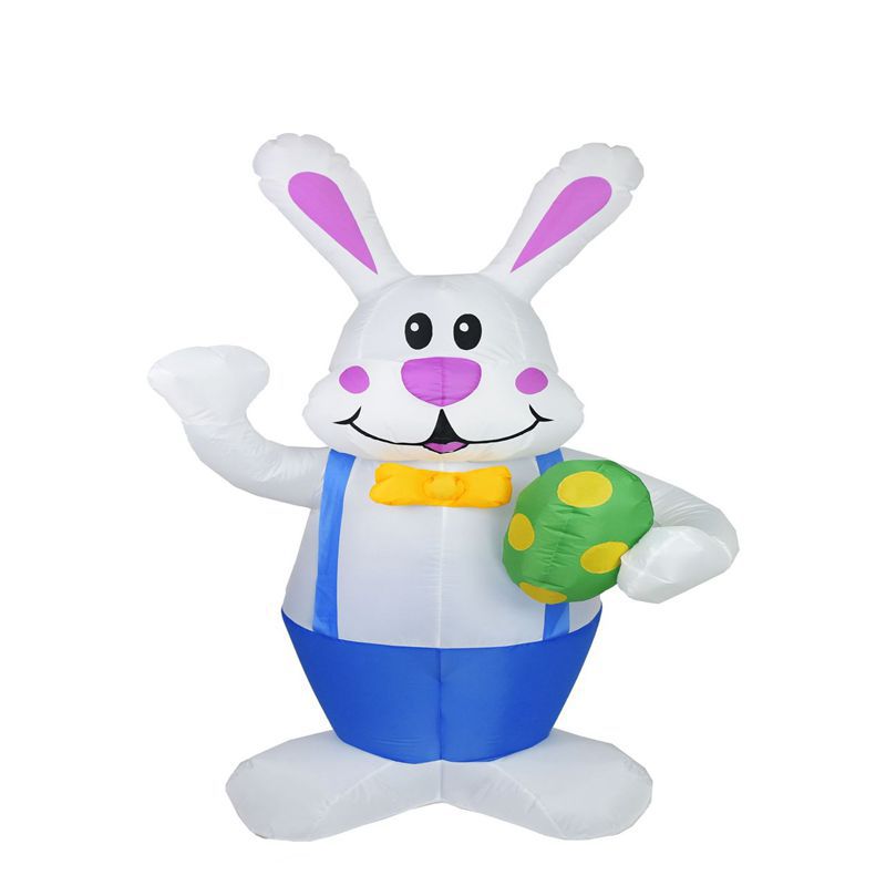 Conejo de Pascua modelo inflable 1,9 m inflable lindo conejo LED patio luminoso decoración de dibujos animados transfronterizo Amazon