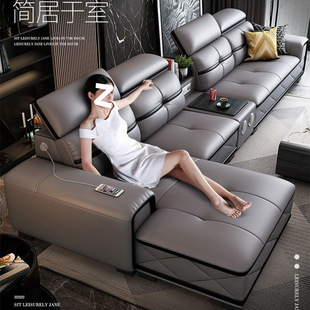 Modern leather sofa first layer cowhide large and small apartment leather art living room corner combination suit factory direct sales