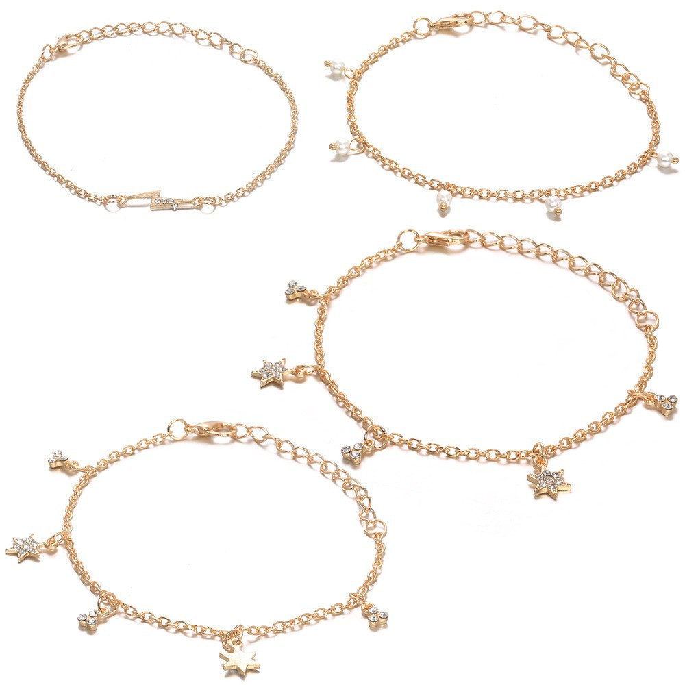 Pärlarmband set 4 delar europeisk stil smycken för kvinnor_voghion.com