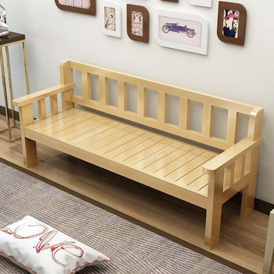 All solid wood sofa combination Three pine sofa Bench Small apartment a living room Single Wooden sofa Economic type