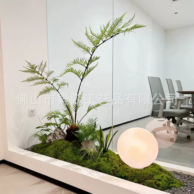 仿真绿植金丝猴蕨假绿植批发猴头蕨植物盆栽造景装饰室内落地摆件
